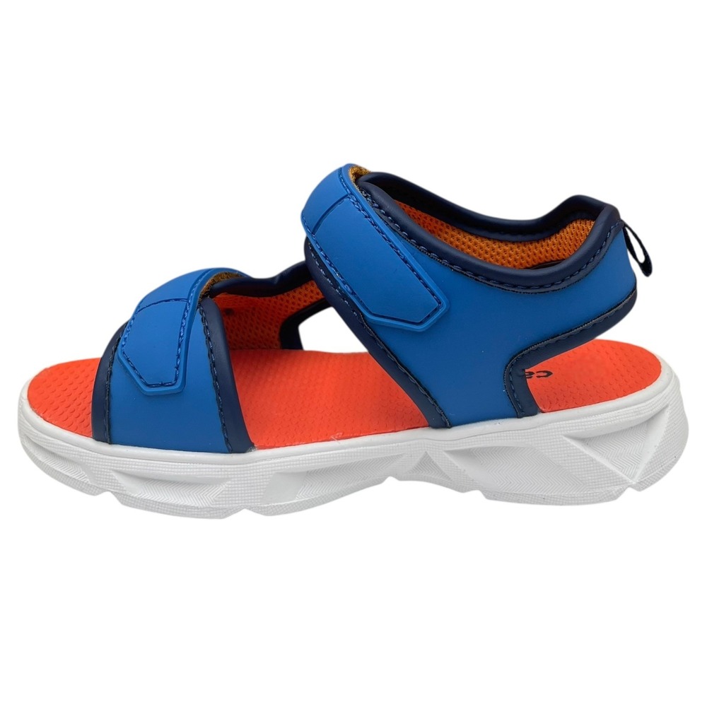 Carter's Little Boys Open Toe Sandals Size 12 Blue Orange Light-up Adjustable - Picture 7 of 11